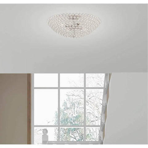 Cassandra 4 Light Brushed Nickel Ceiling Mount Fixture With K9 Crystal Glass For A Clean Modern Vibe And Lit Crystal Glow