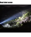 Ultra Bright 2000 Lumen 18W LED Work Light illuminating a dark outdoor scene, highlighting trees and landscape, Pro Grade Spotlight
