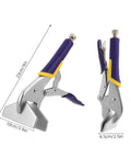 Heavy Duty Hand Seamer Locking Pliers With Textured Handle, ideal for sheet metal bending in HVAC and auto repair tasks.