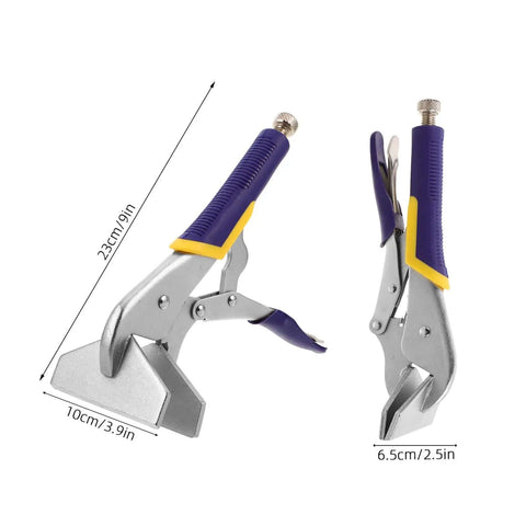 Heavy Duty Hand Seamer Locking Pliers With Textured Handle, ideal for sheet metal bending in HVAC and auto repair tasks.