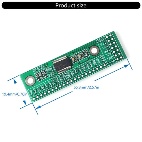 Expandable 16 Bit GPIO Board With I2C For Robotics And Smart Hardware, Cascadable GPIO Expansion Up To 128 Ports, product size