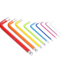 Super Cool 9 Piece Hex Wrench Set With Chrome Steel Ball Heads In Vibrant Colors For DIYers And Pros To Fix Stuff Fast And Keep Your Tools Organized, 1.5mm-10mm