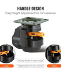 Heavy Duty 4Pc Swivel Caster Wheels Featuring Slick Rubber Pads Adjustable Height Leveling Bolts for easy height adjustment