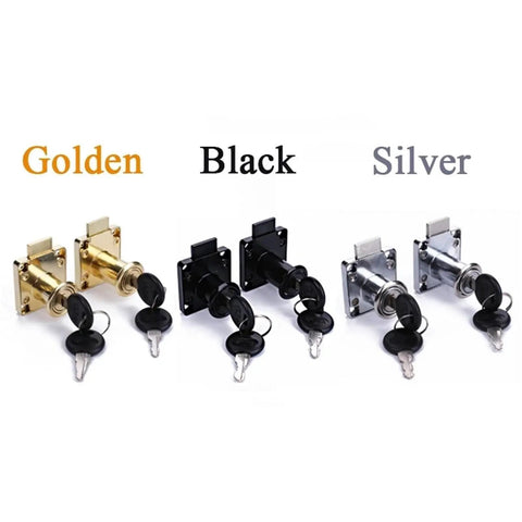 Desks And Mailboxes Cabinet Lock With Two Keys Cam Lock 22mm Steel Construction in gold, black, silver for home office cabinets