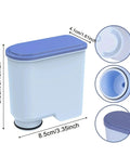 Barista Grade Coffee Machine Water Tank Filter Cartridge Softens Tap Water Pulls Chlorine For A Silky Smooth Cup That Actually Hits The Spot Compatible With Nearly Every Brewer, blue and white, dimensions shown.
