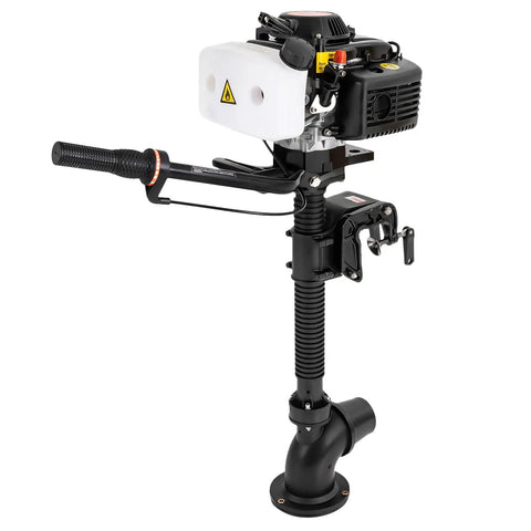 Beefy 4HP Gas Outboard Motor 55cc 4-Stroke with air cooling and manual pull start, ideal for inflatable boats and yachts