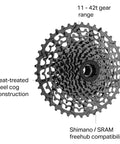 PG-1130 11-Speed Cassette 11-42T Black for Trail and Mountain Bikes with PowerGlide II Shift Tech