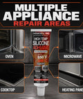 Kick Bigger Gaps With This High Temp Rtv Silicone Sealant Perfect For Oven Panel And Appliance Repair That Handles Extreme Heat Like A Boss. Image shows sealant tube for oven, microwave, and cooktop repair.