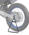 Dirt Bike Triangle Stand Universal For 80 To 500cc Motocross Enduro Pit Bike Steel Triangle Kickstand with Black Powder Coat on rear wheel