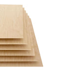 Baltic birch plywood sheets, 3mm (1/8 in), 12 x 18 in, craft grade B/BB veneer, box of 6 sheets, light wood tone