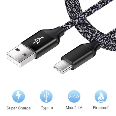 Heavy Duty Type C Fast Car Charger With Included Cable For Samsung And Android Devices Quick Cigarette Lighter Adapter Plug showing cable ends