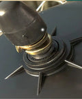 Close-up of a valve and black rubber washer from the Built Tough And Dead Reliable 14mm Screw Kit For E Bike Hub Motor.