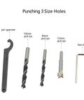 Pocket Hole Jig Kit System DIY Woodworking Aluminum Alloy Locator Tool Set with 8mm and 15mm holes showing tools and drill bits.