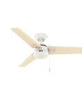 44 Inch Ceiling Fan No Light For Indoor Or Outdoor Use White Finish Damp Rated With Reversible 3 Blades And Pull Chain