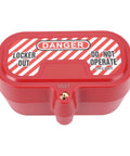 Red Industrial Plug Lockout Box With Self Locking Design And Integrated Lock Cylinder No Fuss Key Retaining Safety Lockout Device