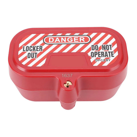 Red Industrial Plug Lockout Box With Self Locking Design And Integrated Lock Cylinder No Fuss Key Retaining Safety Lockout Device