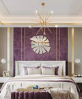 Mid Century Modern 6 Light Chandelier With Adjustable Arms In Antique Brass Brush Finish Pendant Lighting in elegant bedroom