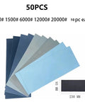 Get This Awesome 50 Piece Wet Dry Sandpaper Set With 60 To 20000 Grits For Wood Metal And Plaster Polishing, Custom Cut Sheets.