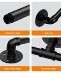 Close-up of Badass Industrial Pipe Handrail For Indoor Or Outdoor Living Spaces showing premium anti-rust metal and heavy duty base.