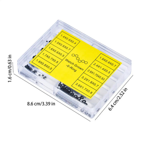 Pro Grade Rubber O Rings And Seal Washers Set For Watch Repair 500 Piece Waterproof Gasket Kit in clear box with label