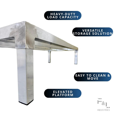 Heavy Duty Aluminum Dunnage Rack With 1850 Lb Capacity All Welded Aluminum Storage Platform For Industrial Warehouses Restaurants And Backrooms Elevates Items Off The Floor Rust Resistant Built To Last 36 Inch By 20 Inch By 8 Inch, elevated aluminum platform