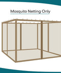 Universal Replacement Mosquito Netting For 10 By 10 Gazebo With 4 Panel Screen Walls And Zippers Outdoor Canopy Khaki