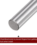 Close-up of 2 Pack 8mm x 330mm Linear Motion Rod Shaft Guide Chrome Plated Steel showing chamfered end detailing.