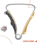 Must-Have Engine Timing Chain Kit With Tensioner For Hyundai And Kia 1.6L DOHC Vehicles showing chain, tensioner, guides