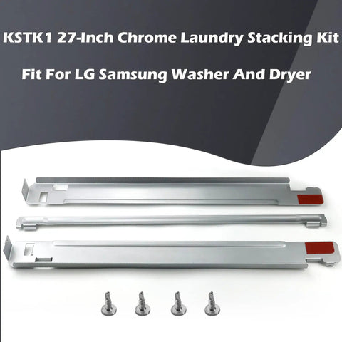 Stainless 27 Inch Laundry Stacking Kit For 27 Inch Washers And Dryers, Space Saving Bracket Set with screws for LG compatibility
