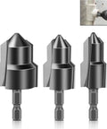 Heavy Duty Tungsten Carbide Step Drill Set For Ppr And Tpr Pipe Rupture Repair With Chamfer Bracket Plus Pagoda Bit 3 Piece Kit Fits Hand Drills Like A Champ, three bits