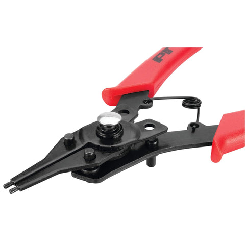 Close-up of Go To Five Piece Interchangeable Jaw Snap Ring Plier Set With Straight 45 Degree And 90 Degree Angles For Internal And External Rings