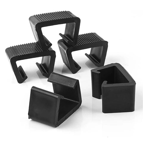 Image of 10 Pack Outdoor Furniture Clips for Patio Sofas, Rattan and Wicker Chairs, showcasing heavy-duty clamps in black.
