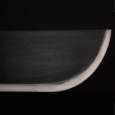 Close-up of Wing Chun Training Double Fork Knife For Sparring 20.9 Inch Carbon Steel Blade edge detail