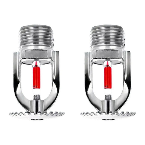Heavy Duty Fire Sprinkler Heads 1/2 Npt 155 Fahrenheit 4 Pack, upright copper chrome sprinklers with glass bulb.