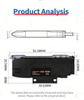 Dimensions diagram of the Go-To NPN Fiber Optic Sensor with LED Dual Digital Display and High Definition Readouts