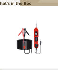 Must-Have Automotive Circuit Tester With Bright LCD Screen For Fast Car Electrical Diagnosis, includes 17 inch cable and clamps.