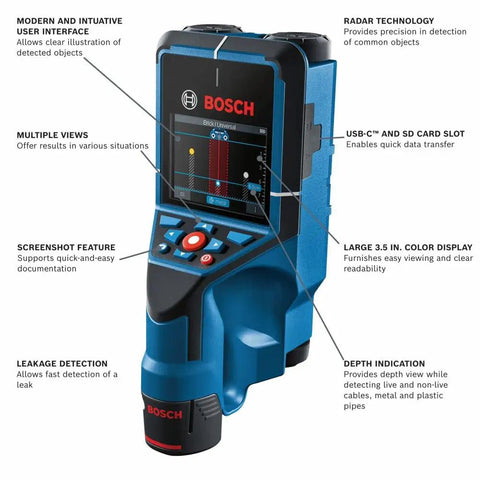 Professional Wall And Floor Stud Finder Scanner With Radar Technology For Nail On Accuracy In Detecting Wood Studs Metal Pipes And Live Wiring Featuring Four Material Views And High Contrast Lcd Display Offering A No Sweat Fix For Every Diy Project And