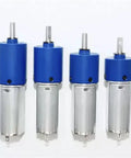 Miniature DC Reduction Motor with all metal planetary gearbox, sixteen millimeter compact drive shown in multiple units