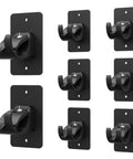 Stick On Curtain Rod Bracket Set 8 Pack No Drill Easy Mount Universal Plastic Holders for Curtain Rods Black