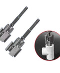 Pro 2-In-1 Pvc Pipe Threading Tool Kit For 1/2 And 3/4 Inch Pipes Tungsten Steel Cutter Bit for easy threading of PVC pipes.