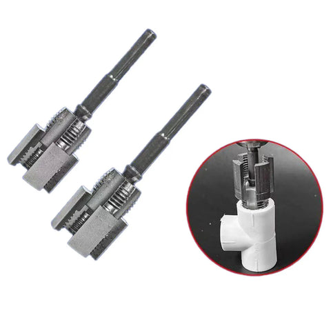 Pro 2-In-1 Pvc Pipe Threading Tool Kit For 1/2 And 3/4 Inch Pipes Tungsten Steel Cutter Bit for easy threading of PVC pipes.