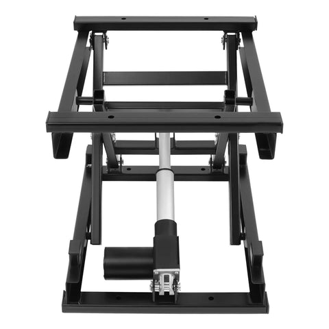 Heavy Duty Electric Scissor Lift Table With No Sweat 130 Lbs Raising Action Smooth Height Adjust From 7 To 16 Inches black steel frame