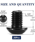 One Quarter Twenty Button Head Socket Cap Bolts Set Built To Last 20 Pcs 304 Stainless Steel Black Oxide Size Details