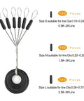 1080Pcs Fishing Bobber Stops Kit With Oval And Column Shape Float Sinker Stops Black Rubber 6 In 1 Bobber Stop Set L M S Size