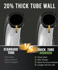 16x4 Inner Tube With 32 Mm Schrader Valve For Kids Electric Bikes And Fat Tire 16 Inch Wheels Beefy Butyl Rubber Construction Delivers Superior Air Retention Durable And Leak Resistant Easy Inflation One Pack, 20% thicker wall comparison