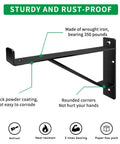 Heavy Duty 16 Inch Shelf Brackets With Lip Tough Industrial Wall Mount Metal Storage Brackets For Indoor Outdoor Use Rust Resistant Includes Screws 2 Pack Black