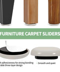 12 Pack 1 Inch Stick On Furniture Sliders Set with 8 Round and 4 Square Pads Beige for Carpet and Hardwood Floors