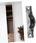 4 Pieces Sliding Door Wheel Pulley Track Roller Set For Wardrobe And Cabinet Doors Heavy Duty Steel And Nylon Hardware for smooth sliding.