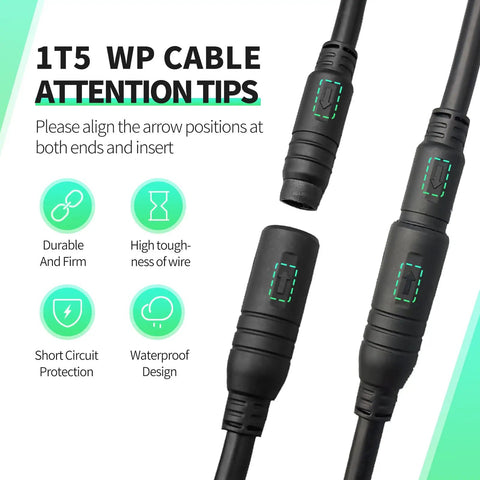 Electric Bicycle Signal Cable 150cm Connects Controller To Display Throttle And Lights For Hub Driven E Bikes Durable 1 To 5 Cable With Z961A Connector Delivers Smooth Component Communication And Reliable Performance