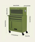 7 Drawer Rolling Tool Chest With Wheels Built Tough Heavy Duty Steel Tool Storage Cabinet Detachable Top For Garage Workshop Warehouse Green Durable Lockable Drawers Removable Top Tray Full Extension Slides Great For Home Shop. 61.5cm green steel chest